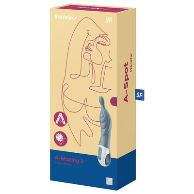 Satisfyer A-Mazing 2 Vibrator Sex Toy | Adult Toys for Women | Best A-Spot Stimulation Vibrator | Vibrating Sexual Pleasure Device | Stimulation Vibrators | Woman Sextoy (Grey)
