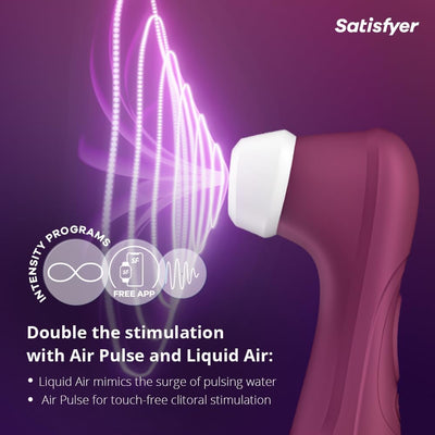 Satisfyer Pro 2 Generation 3 (Bluetooth Version) with Liquid Air Vibrator Sex Toy | Adult Toys for Women | Sucking Clitoral Stimulator | Vibrating Sexual Pleasure Device | Vibrators (Wine Red)