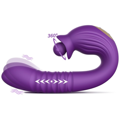 Tracy's Dog Thrusting Vibrator for Women - 4 in 1 G Spot Vibrator Clitoral Stimulator, Adult Sex Toys with 10 Thrusting 3 Licking 10 Vibrating Modes, Sex Toy Dildo for Women Couples Pleasure(Ciro)