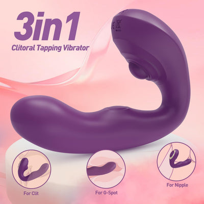 Tracy's Dog G Spot Vibrator, 3 in 1 Adult Sex Toys for Women with 3 x 3 x 7 Tapping & Pulsating Modes for Clitoral Nipple Anal Stimulation, Bendable Adult Toys Dildo for Women Couple (Cobra II)
