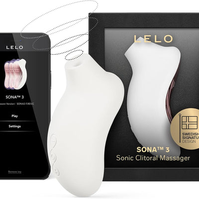 LELO SONA 3 Female Sonic Massager with Bluetooth App, 12 Pleasure Settings and Sonic Wave Technology, Sucking Vibrator Women Sex Toys, Adult Toy for Women, Clitoral Suction Vibrator, White