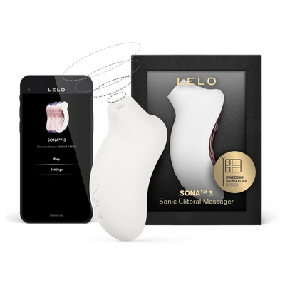 LELO SONA 3 Female Sonic Massager with Bluetooth App, 12 Pleasure Settings and Sonic Wave Technology, Sucking Vibrator Women Sex Toys, Adult Toy for Women, Clitoral Suction Vibrator, White