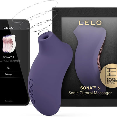 LELO SONA 3 Female Sonic Massager with Bluetooth App, 12 Pleasure Settings and Sonic Wave Technology, Sucking Vibrator Women Sex Toys, Adult Toy for Women, Clitoral Suction Vibrator (Cyber Purple)