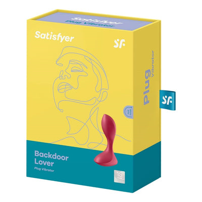 Satisfyer Backdoor Lover Anal Vibrator - Vibrating Anal Plug, Butt Plug with Curved, Probe Body and Wide Base - Suitable for Beginners, Waterproof, Rechargeable (Red)