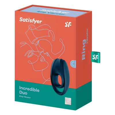 Satisfyer Incredible Duo Cock Ring - Vibrating Penis and Testicle Ring for Longer, Harder, Stronger Erections, Erection Enhancing Penis Ring Plus Vibration - Waterproof, Rechargeable