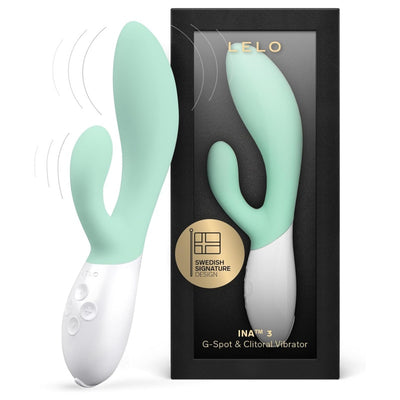 LELO INA 3 G Spot Rabbit Vibrator, Clitoral Rabbit Vibrator for Women with 10 Vibrating Modes and Waterproof Design, Sex Toys for Women, Seaweed