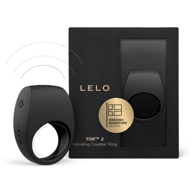 LELO TOR 2 Intimate Vibrating Cock Ring, Reusable Sex Toys for Couples, Love-Ring with 29 mm / 1.1 inch Diameter for More Bedroom Fun, Black