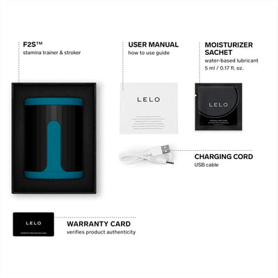 LELO F2S Stamina Trainer & Stroker With 14 Pleasure Settings, App and an AI Mode, Male Masturbator Sex Toy for Men, Male Sex Toy, Hands Free Masturbators, Penis Pump, Blowjob Adult Toys Vibrator, Teal