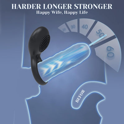 Vibrating Cock Ring Sex Toys - SVAKOM Penis Ring Clitoral Vibrators 2 in 1 Male Ring for Couples Pleasure - Men Sex Toy Stimulation with 5*5 Vibrations Strechy Adult Sensory Toy &, Games