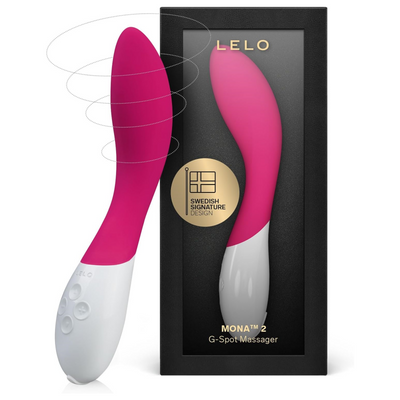 LELO Mona 2 G Spot Vibrator for Women, G Spot Toy for Discrete Pleasure, Curved Vibrator Sex Toy for G Spot, Adult Toy with 6 Intensity Modes, Cerise