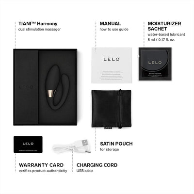 LELO TIANI Harmony Sex Toys for Couples Controlled by The App with 2 Synced Motors with 10 Settings, Sex Products for Adult Couples, Womens Vibrator, Remote Control Vibrator, Black
