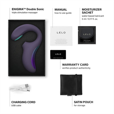 LELO Enigma Double Sonic Female Triple Stimulation Massager with Bluetooth App, 8 Pleasure Settings and 2 Extra Modes, Rabbit Sex Toy, Vaginal Vibrators, Cyber Purple