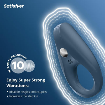 Satisfyer Rocket Ring | Vibrating Cock Ring | Couples Sex Toys | 10 Vibration Programs | Waterproof (IPX7) | Rechargeable Battery | Skin-Friendly Silicone