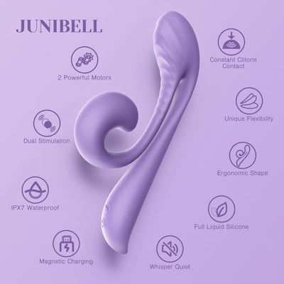Tracy's Dog Clitoral Kissing G Spot Rabbit Vibrator, Adult Toys for Double Stimulation with 10 Vibrations, Flexible Sex Toy with Dual Motors, Full Silicone Vibrating Dildo Massager for Women Couple