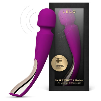 LELO Smart Wand 2 Medium Personal Wand Massager Tension Releasing Muscle and Body Massager, Waterproof & Wireless Rechargeable Wand Vibrator, Personal Vibrator Wand for Her, Deep Rose