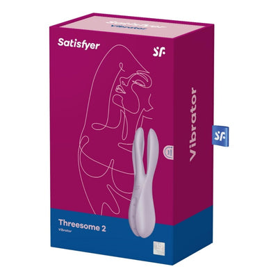 Satisfyer, Threesome 2 Inch Vibrator with 3 Motors for Clitoral and Labia Stimulation 14 cm Lilac