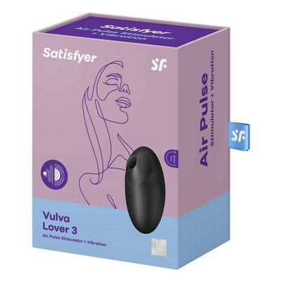 Satisfyer Vulva Lover 3, 11 cm, 2-in-1 Pressure Wave Vibrator, Pressure Waves and Vibrations, Colour: Black