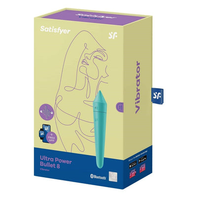 Satisfyer Ultra Power Bullet 8 Connect App Vibrator Sex Toy | Adult Toys for Women | Best Mini Clitoral Vibrator | Vibrating Sexual Pleasure Device | Stimulation Vibrators (Turquoise)