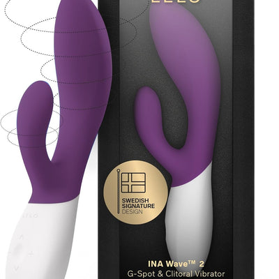 LELO INA Wave 2 Rabbit Vibrator for Women Sex Toy G Spot Rabbit Vibrator with Wavemotion Technology and 12 Vibrations Settings, Sex Toys for Women, Purple