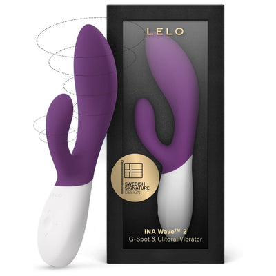 LELO INA Wave 2 Rabbit Vibrator for Women Sex Toy G Spot Rabbit Vibrator with Wavemotion Technology and 12 Vibrations Settings, Sex Toys for Women, Purple