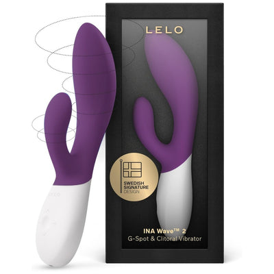 LELO INA Wave 2 Rabbit Vibrator for Women Sex Toy G Spot Rabbit Vibrator with Wavemotion Technology and 12 Vibrations Settings, Sex Toys for Women, Purple