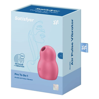 Satisfyer, Vibrator, Pressure Wave Vibrator, “Pro to Go 1”, 9 cm, Ideal on The go, 2 Motors, Colour:red