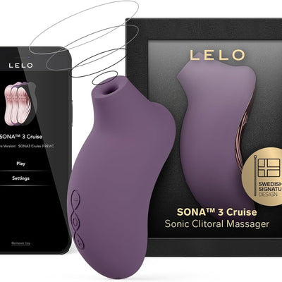 LELO SONA 3 Cruise Female Sonic Massager, Sucking Vibrator Women Sex Toys with Bluetooth App, 12 Settings and Sonic Waves, Adult Sex Toy for Women, Female Vibrators, Suction Vibrator Toys, Plum