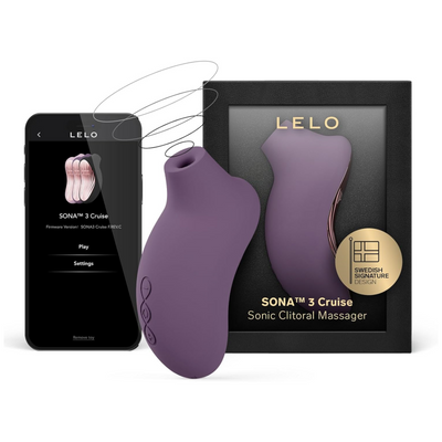 LELO SONA 3 Cruise Female Sonic Massager, Sucking Vibrator Women Sex Toys with Bluetooth App, 12 Settings and Sonic Waves, Adult Sex Toy for Women, Female Vibrators, Suction Vibrator Toys, Plum