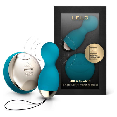 LELO Hula Beads, Twisting, Turning and Vibrating Pleasure Beads (Kegel Balls for Women) Vibrator Egg Ben Wa Balls Bullet Vibration Egg Wireless Remote Control Vibrator, Ocean Blue