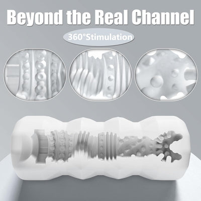Male Masturbator Sex Toys - Pocket Pussy Stroker, TPE Male Masturbation Sleeve with 3D Textured, Penis Training Blowjob Sex Toy for Men with Storage Box