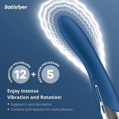 Satisfyer Spinning Vibe 1 (Blue) Vibrator Sex Toy | Adult Toys for Women | Best G-Spot Stimulation | Vibrating Sexual Pleasure Device | Stimulation Vibrators | Female Wellness Tools | Woman sextoys