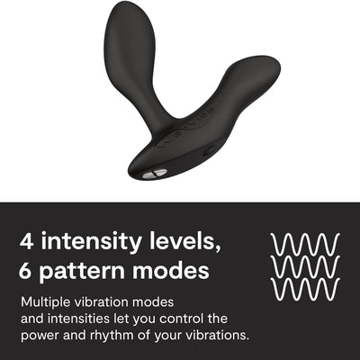 We-Vibe Vector+ Vibrating Butt Plug Adult Sex Toy | Silicone Perineum & Prostate Massager Male Sex Toy | Long Distance App & Remote Control Anal Vibrator | 10 Modes Anal Plug for Couples | Black