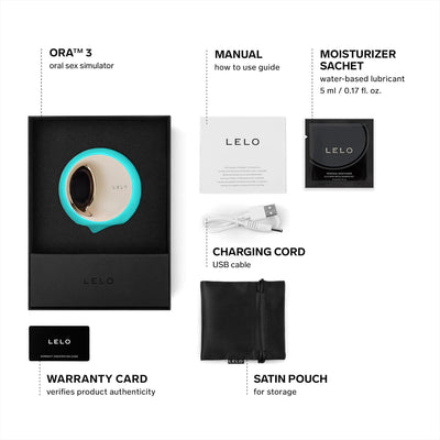 LELO ORA 3 Oral Sex Toy, Tongue Toy for Woman, Sensual Clit Licker and Personal Stimulator for Oral Sex, Tongue Vibrator for Women, Aqua
