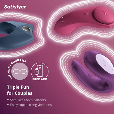 Satisfyer Partner Box 3 Vibrator Sex Toy | Adult Toys for Women | Set with Double Joy & Royal One & Sexy Secret | Vibrating Sexual Pleasure Device | Stimulation Vibrators | Female Wellness Tools