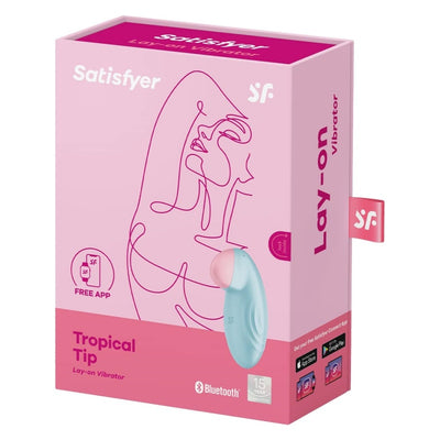 Satisfyer Tropical Tip Connect App Vibrator Sex Toy | Adult Toys for Women | Lay-on Vibrator + APP | Vibrating Sexual Pleasure Device | Stimulation Vibrators | Woman Sextoy (Light Blue)