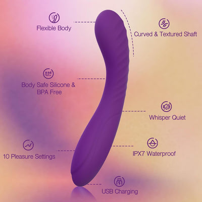 Tracy's Dog Powerful G Spot Vibrator for Deep Penetration, Adult Sex Toys for Women and Couples, Full Silicone Soft Vibrating Dildo Massager for Clitoral and Anal Stimulation with 10 Vibration