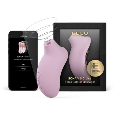 LELO SONA 3 Cruise Female Sonic Massager, Sucking Vibrator Women Sex Toys with Bluetooth App, 12 Settings and Sonic Waves, Adult Sex Toy for Women, Female Vibrators, Suction Vibrator Toys, Soft Pink