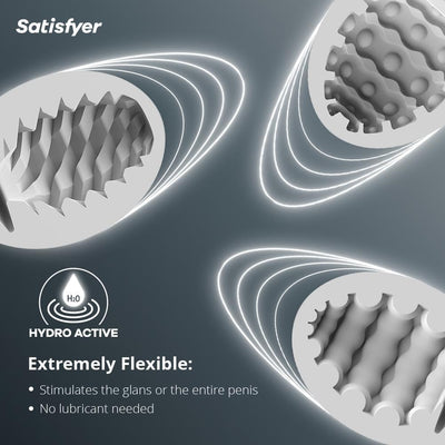 Satisfyer Masturbator Egg 3-Pack | Riffle | Bubble | Fierce | 3 Sensual Structures | Masturbator | Penis Stimulation | Extremely Stretchable | One- Time-Use