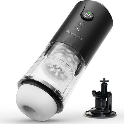 Tracy's Dog Automatic Male Masturbator, Sex Toys for Men with 5 Thrusting & Rotating & Vibration Modes, Hands Free Male Sex Toy with Infinite Speed Regulation, LCD Display & Suction Base Penis Pump