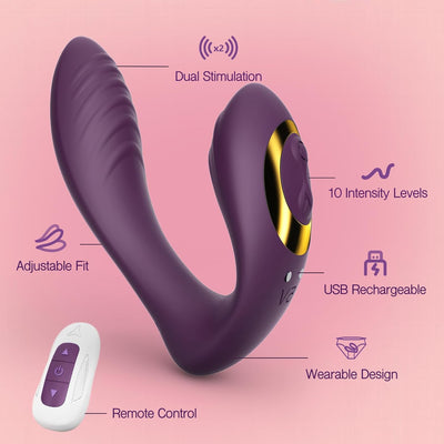 Tracy's Dog Wearable Clitoral G Spot Vibrator, Remote Control Adult Sex Toys for Women Couple, Powerful Quiet Panty Vibrators, Flexible Vibrating Adult Toy Stimulator with 10 Vibration