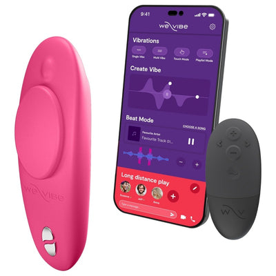 We-Vibe Moxie Wearable Lay On Panty Vibrator | Remote & App Control Vibrating Sex Toy for Couples | Clitoral Stimulator with 10 Intensity Levels | Adult Sexual Pleasure Tools | Waterproof | Pink