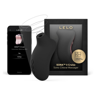 LELO SONA 3 Cruise Female Sonic Massager, Sucking Vibrator Women Sex Toys with Bluetooth App, 12 Settings and Sonic Waves, Adult Sex Toy for Women, Female Vibrators, Suction Vibrator Toys, Black
