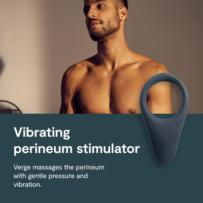We-Vibe Verge Vibrating Cock Ring Adult Toy | Men's Perineum Vibrators | App Control Penis Ring with 10 Vibrations | Male Vibrator Silicone Games & Gifts | Wearable Adult Sex Toys for Men & Couples
