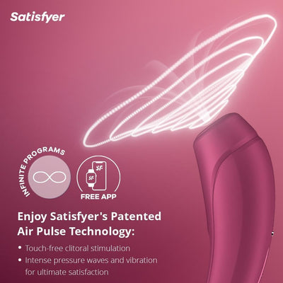 Satisfyer Curvy 1 Connect App Vibrator Sex Toy | Adult Toys for Women | Clitoral Stimulation Vibrator | Vibrating Sexual Pleasure Device | Stimulation Vibrators | Woman Sextoy (Red)