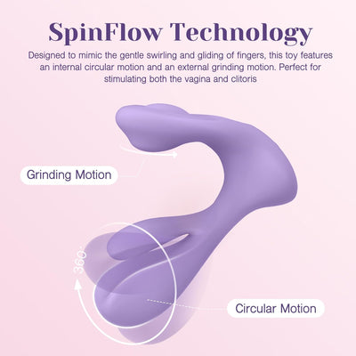 Tracy's Dog Adult Sex Toys - Clitoral Grinding G Spot Rotating Vibrator for Dual Stimulation, Remote Control Wearable Vibrators with 3 Rotating and 10 Vibration Modes for Women Couple Play