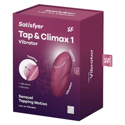 Satisfyer Tap & Climax 1 Vibrator Sex Toy | Adult Toys for Women | Lay-on Vibrator with Tapping and Vibration | Vibrating Sexual Pleasure Device | Stimulation Vibrators (Berry)