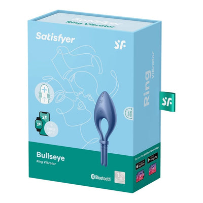 Satisfyer Bullseye | Cock Ring | Connect App | Ring Vibrator | Waterproof (IPX7) | Rechargeable Battery | Skin-Friendly Silicone (Blue)