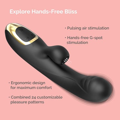 Ava Suction Lolli Dual-Function Vibrator - Sex Toys for All | G Spot Vibrator Personal Massager | Adult Toys for Couples Sex Toys | Women Sex Toy | Clitoral Stimulator | Gifts for Women [Black]