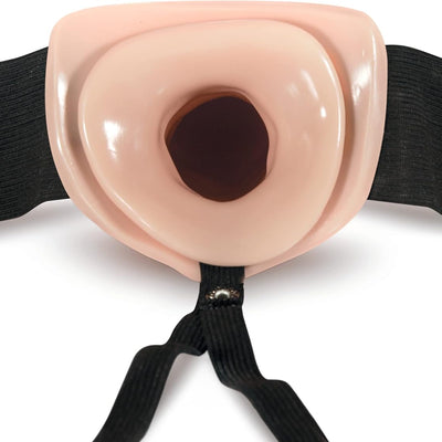Blush Dr. Skin 6 Inch Hollow Strap-On System - Elastic Waistband Harness & Strap On Dildo - Realistic Cock Extender for Pegging - Adult Sex Toys for Women Men & Couples Pleasure - Vanilla