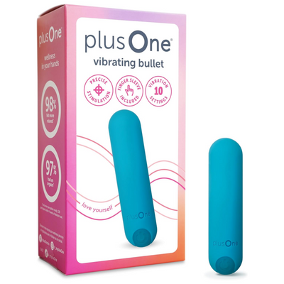 plusOne Bullet Vibrator for Women, Mini Vibrator Made of Body-Safe Silicone, Fully Waterproof, USB Rechargeable, Personal Massager with 10 Vibration Settings, Teal